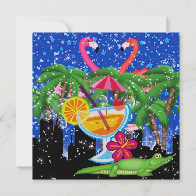 Paradise Party in Style Bright Lights - SRF Einladung (Vorderseite)