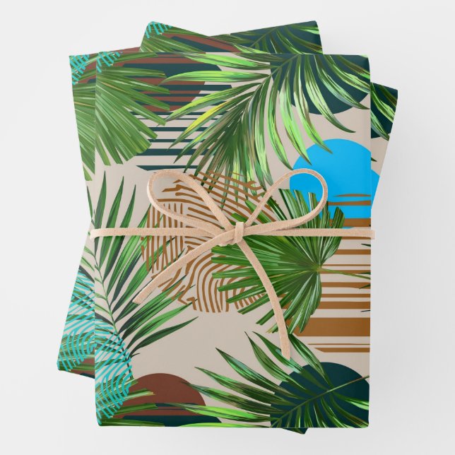 Paradise plants Hawaiian pattern Geschenkpapier Set (Beispiel)
