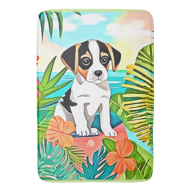 Paradise Puppy Design Badematte (Vorderseite Vertikal)