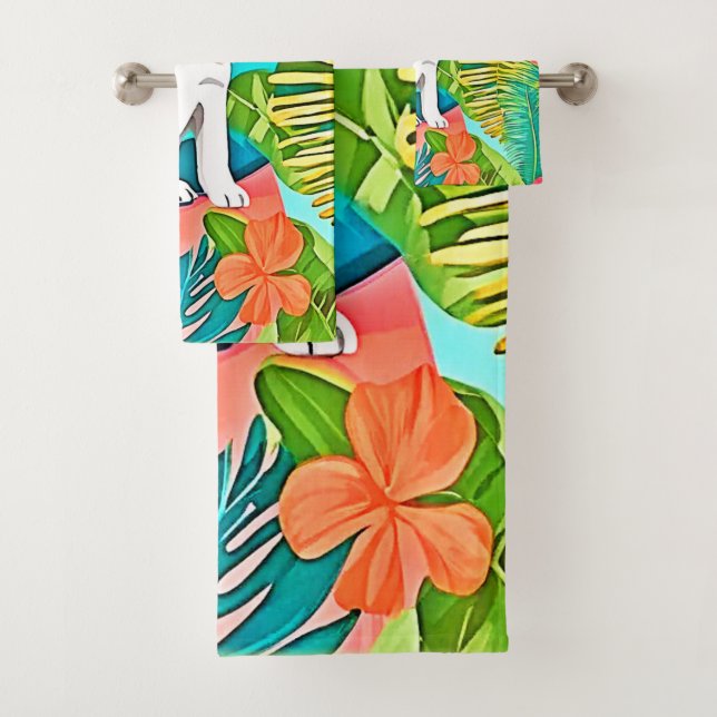 Paradise Puppy Design Badhandtuch Set (Insitu)