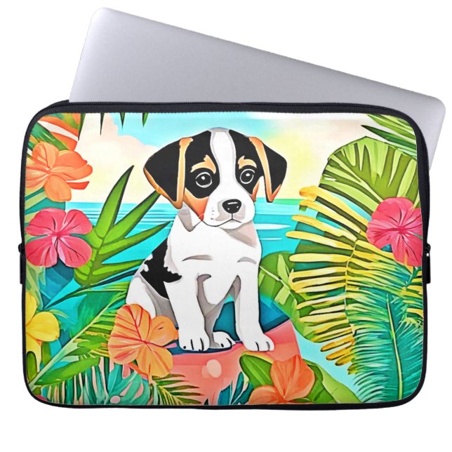 Paradise Puppy Design Laptopschutzhülle (Vorderseite)