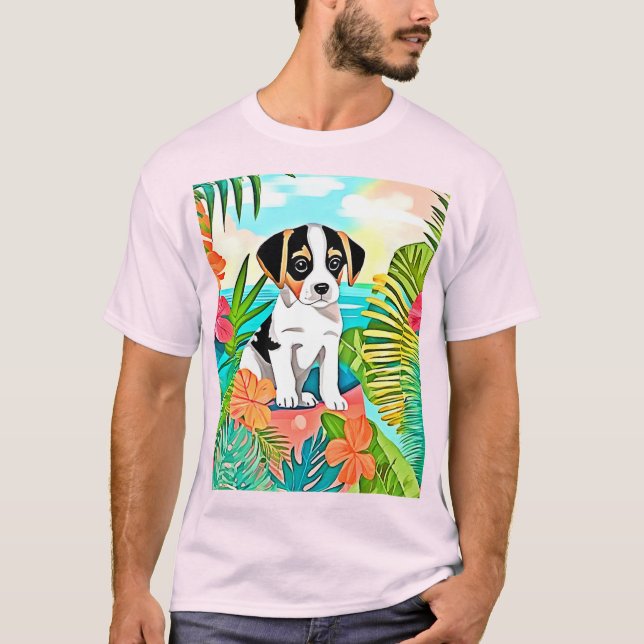 Paradise Puppy Design T-Shirt (Vorderseite)