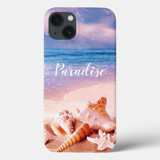 Paradise Sea Beach Muscheln Case-Mate iPhone Hülle (Rückseite)