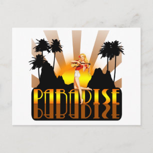 Paradise Surfer Girl Postkarte