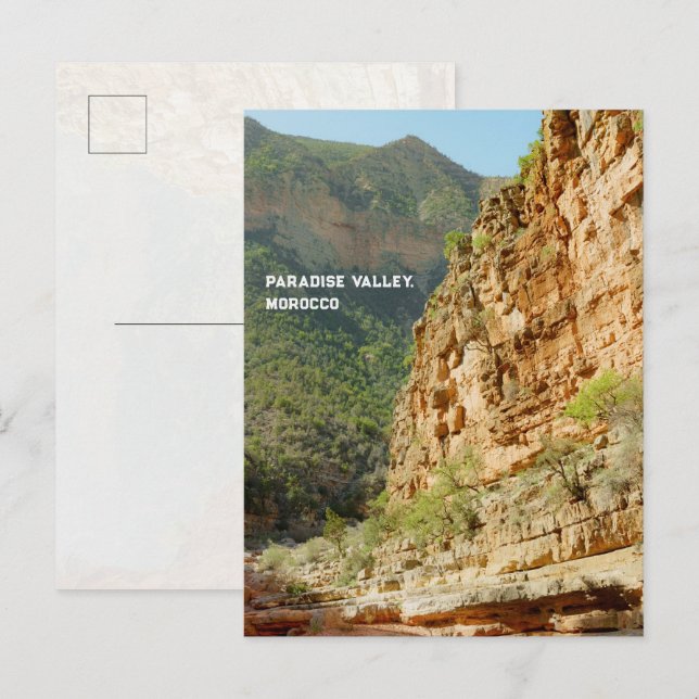 Paradise Valley, Morocco Travel photo Postkarte (Vorne/Hinten)