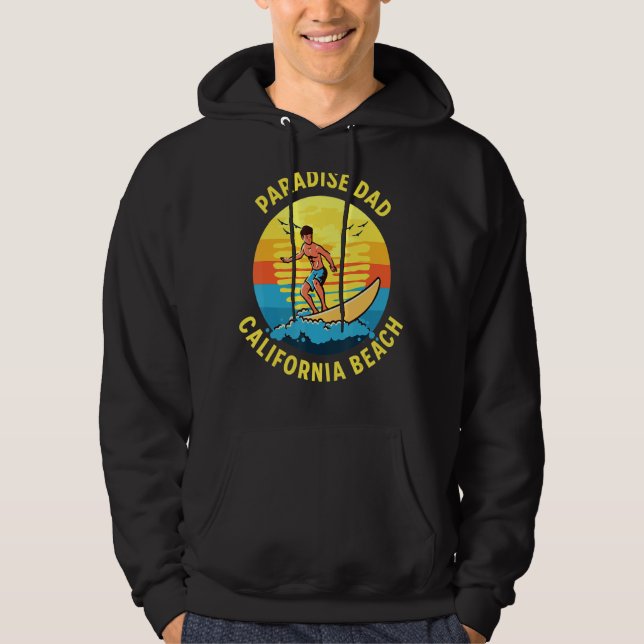 Paradise Vater Surfen Hoodie (Vorderseite)