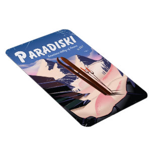 Paradiski Tarentaise Tal, Frankreich, Skiplakat. Magnet