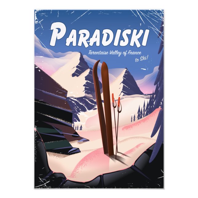 Paradiski Tarentaise Valley , Frankreich , Skipost Fotodruck (Vorne)