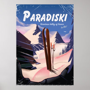 Paradiski Tarentaise Valley , Frankreich , Skipost Poster