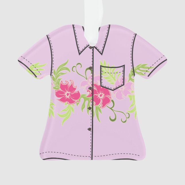 Paradiso Hawaiianischer Hibiskus Aloha Shirt Ornament (Vorderseite)