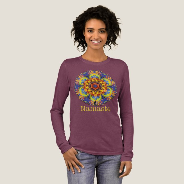 Paradox Namaste Kaleidoscope T-Shirt Tri-Blend Shirt (Volle Vorderseite)