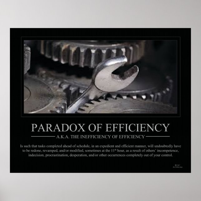 Paradox of Efficiency Poster - Groß (Vorne)