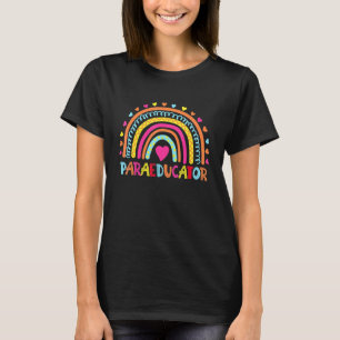 Paraeducator Crew Para Squad Regenbogen zurück nac T-Shirt