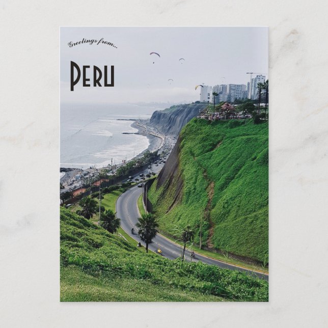 Paragleiter in Peru Postkarte (Vorderseite)