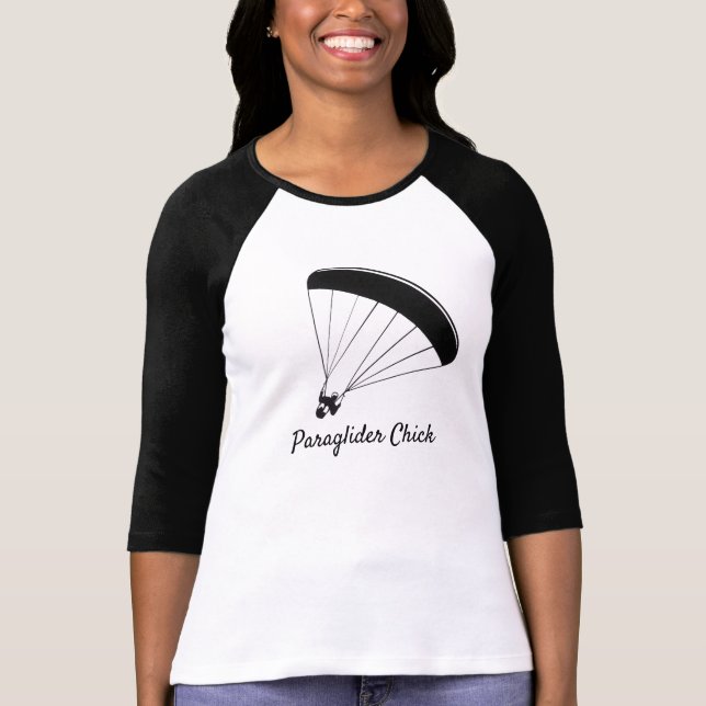 Paraglider Chick Raglan T-Shirt (Vorderseite)
