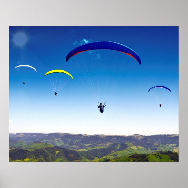 Paraglider im Schwarzwald Poster (Vorne)