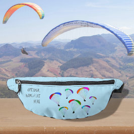 Paraglider Motiv auf Himmelblau, optionaler Name Bauchtasche