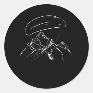 Paraglider Mountain Glide Erlebnis Runder Aufkleber