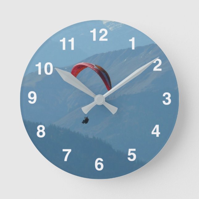 Paraglider Quadratische Wanduhr (Vorderseite)