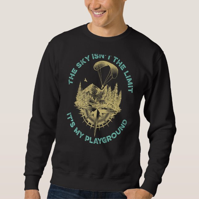 Paraglider Sky Playground Paragliding Paramotor Sweatshirt (Vorderseite)