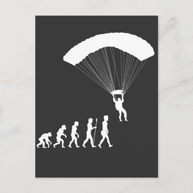 Paragliding Evolution Fallschirmflieger Sportskive Postkarte (Vorderseite)