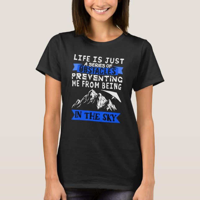Paragliding Fallschirm Hindernisse Paramotor Skydi T-Shirt (Vorderseite)