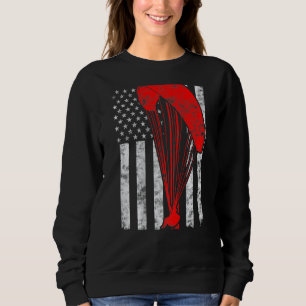 Paragliding Flying Beängstigt Patriotic American F Sweatshirt