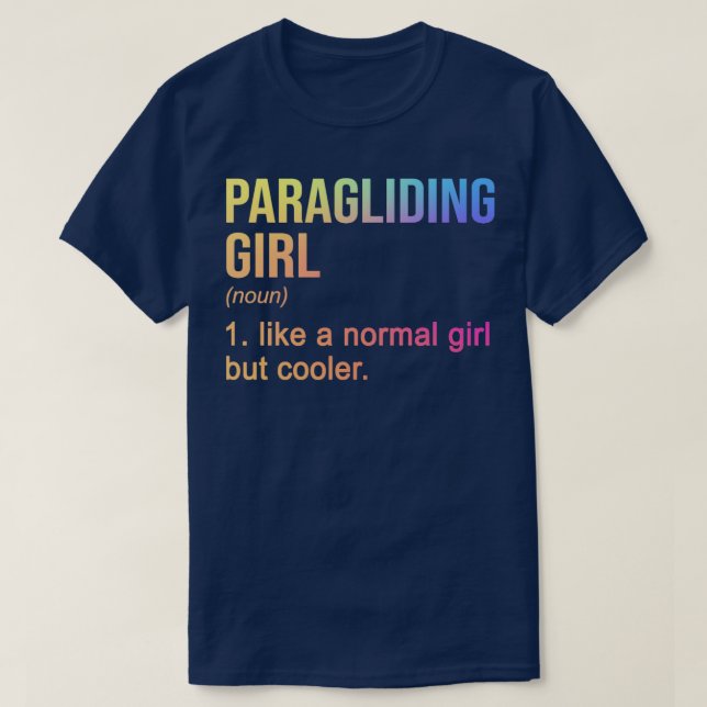 Paragliding Girl wie ein normales Mädchen, aber Co T-Shirt (Design vorne)