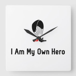 Paragliding Hero Quadratische Wanduhr