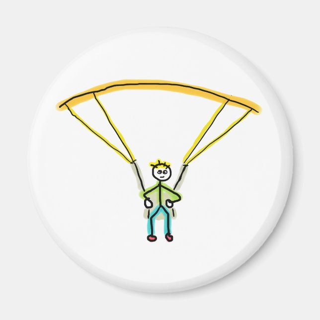 Paragliding Stickman Magnet (Vorne)