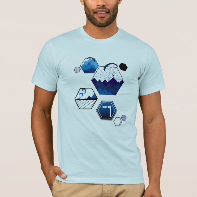 Paragliding Tessellating Elements Navy T-Shirt (Vorderseite)