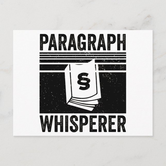 Paragraphen Whisperer | Geschenkidee für Anwälte Postkarte (Vorderseite)