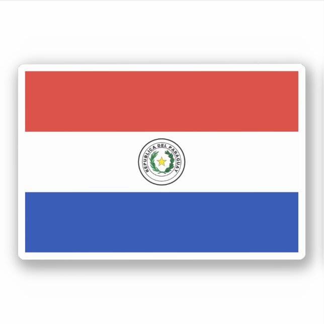 Paraguai-Flagge Aufkleber (Vorderseite)