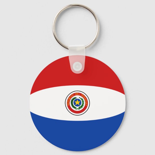 Paraguay Fisheye Flag Schlüsselanhänger (Vorderseite)