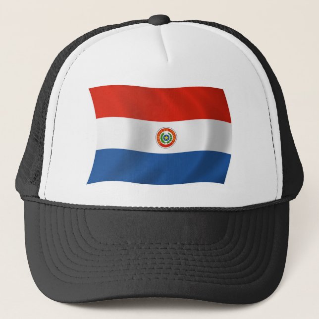 Paraguay Flag Hat Truckerkappe (Vorderseite)