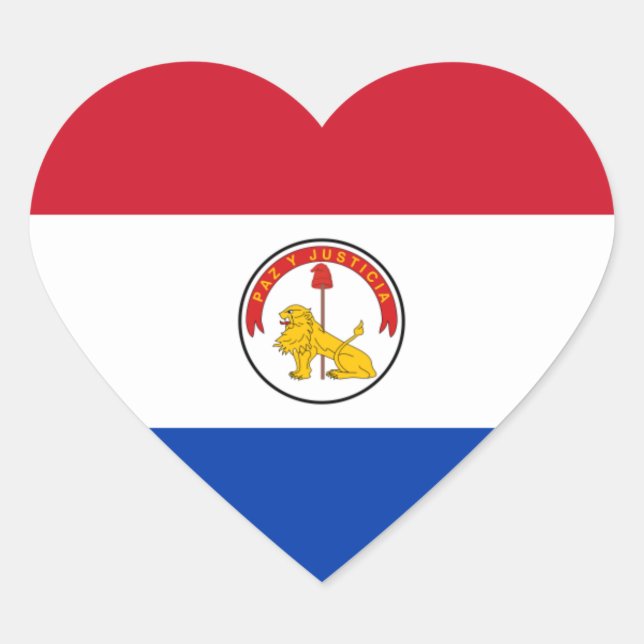 Paraguay Flag Heftsticker Herz-Aufkleber (Vorderseite)