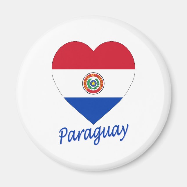 Paraguay Flag Herz Magnet (Vorne)