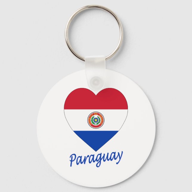 Paraguay Flag Herz Schlüsselanhänger (Vorderseite)