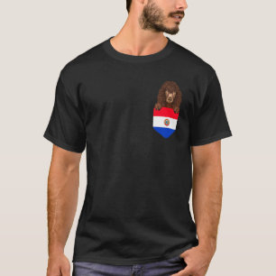 Paraguay Flag Irish Water Spanier Hund in Pocket T-Shirt