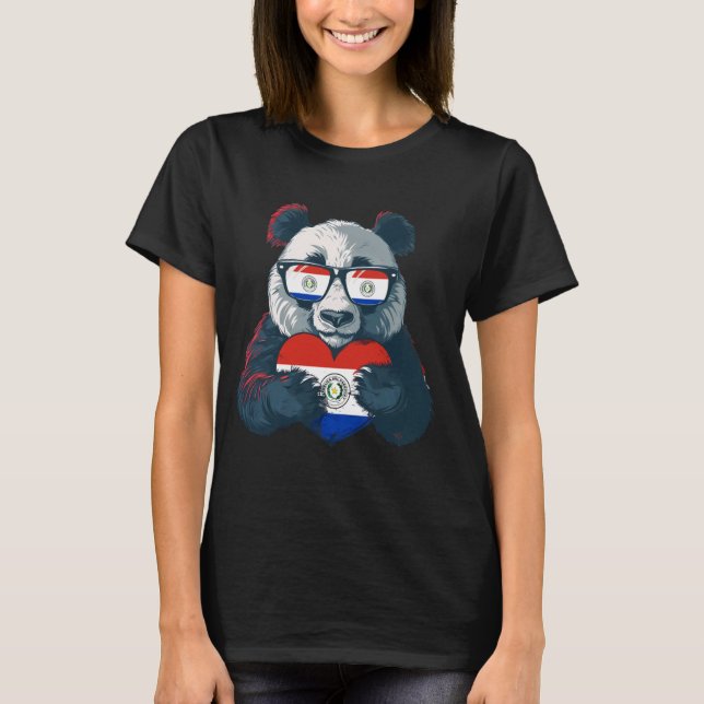 Paraguay Flag Panda Bear Sonnenbrille Paraguayan R T-Shirt (Vorderseite)