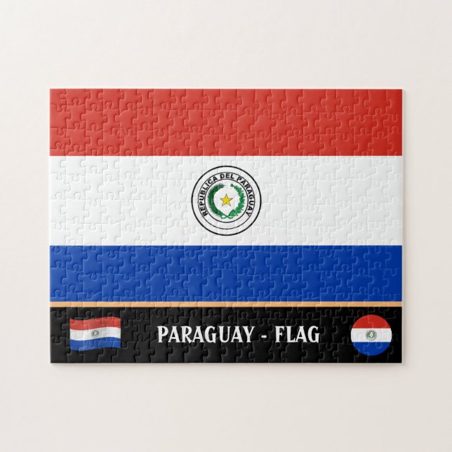Paraguay Flag & Paraguay Land / Paraguay Puzzle (Horizontal)