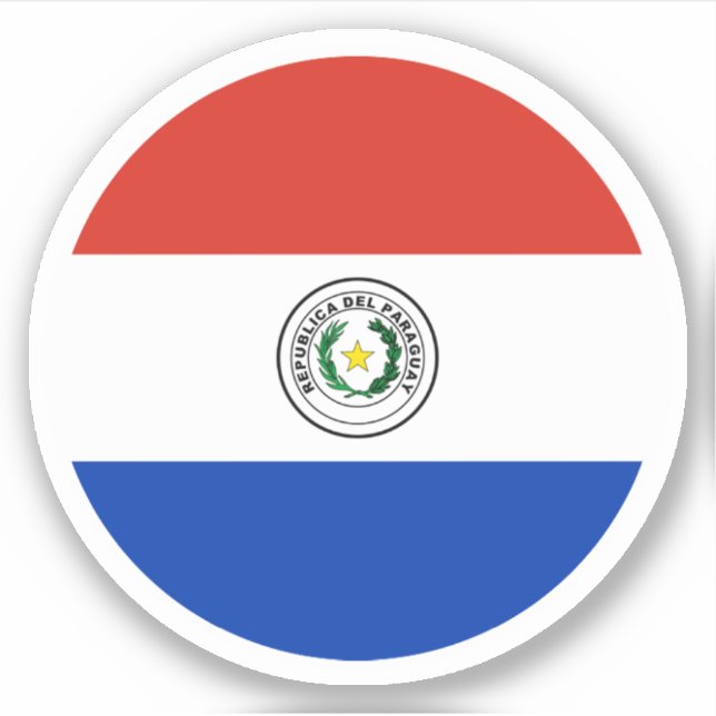 Paraguay Flag Round Sticker (Vorderseite)