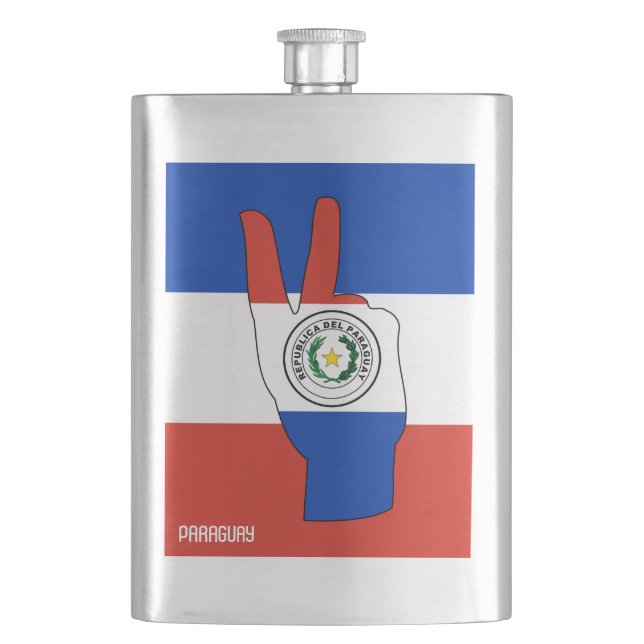 Paraguay Flag Sieg Signatur Patriotic Flachmann (Vorderseite)