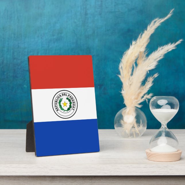 Paraguay-Flagge Fotoplatte (Seite)