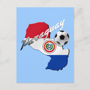 Paraguay Flagge Fußball-Karte für Paraguay Geschen Postkarte
