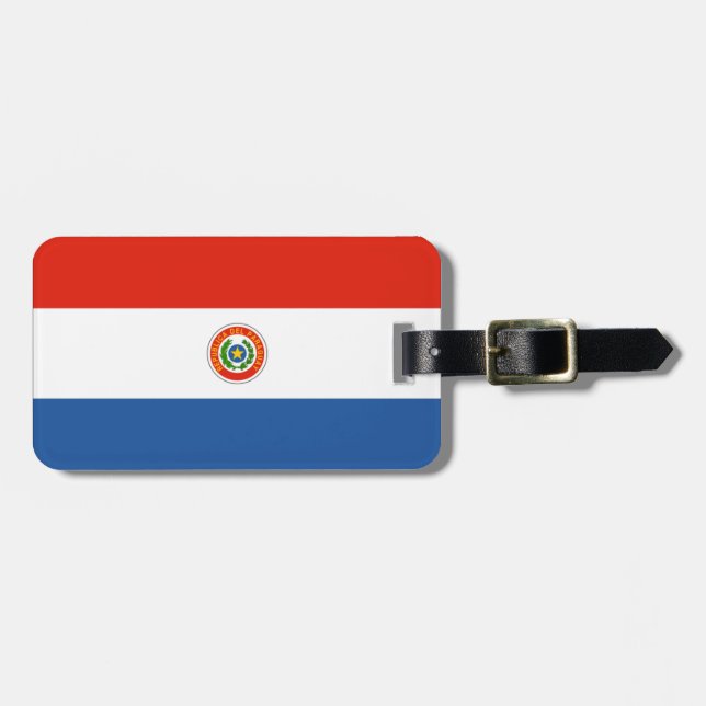 Paraguay-Flagge Gepäckanhänger (Vorderseite horizontal)
