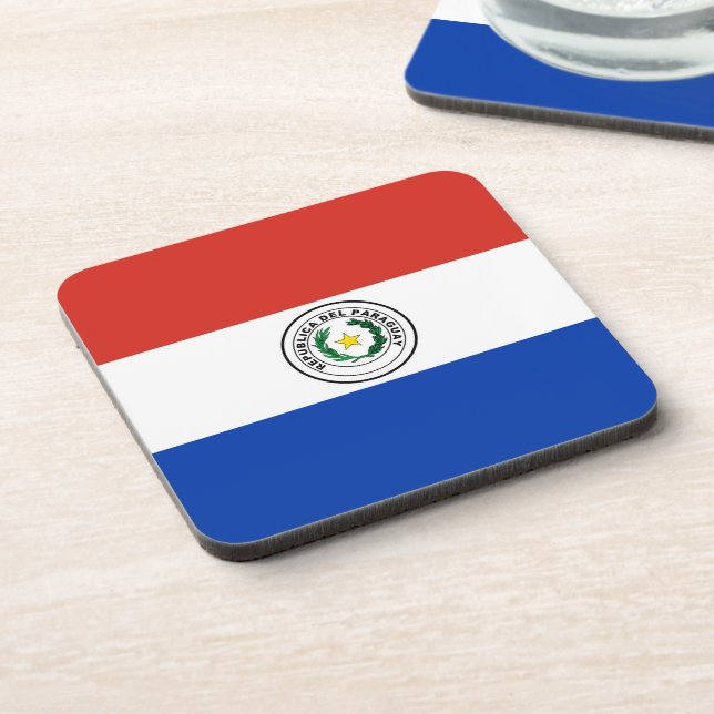 Paraguay-Flagge Getränkeuntersetzer (Linke Seite)