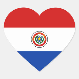 Paraguay-Flagge-Herz-Aufkleber Herz-Aufkleber