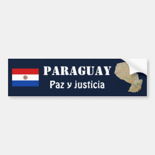 Paraguay-Flagge + Karten-Autoaufkleber Autoaufkleber