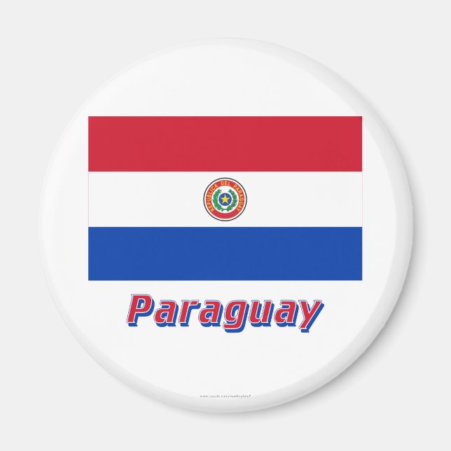 Paraguay-Flagge mit Namen Magnet (Vorne)